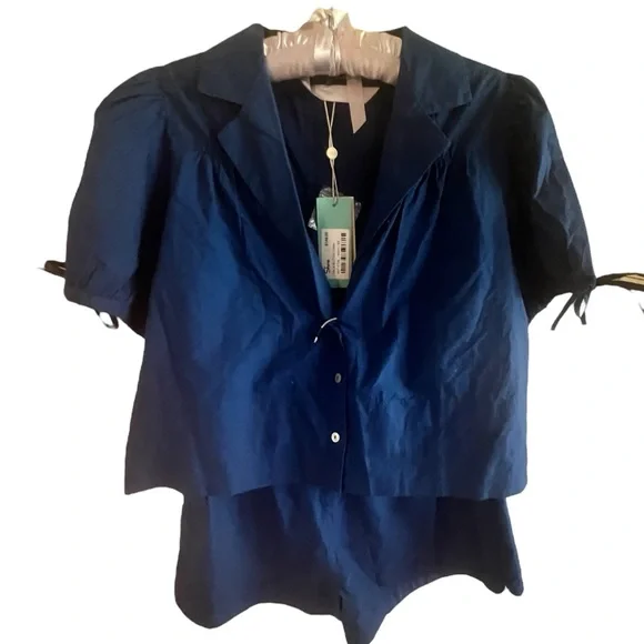 SHORE Brand Talia Button Down Navy NWT X Small